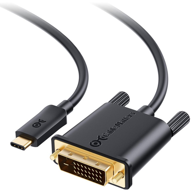 Cable Matters USB C to DVI Cable (USB-C to DVI Cable) 6 ft - Thunderbolt 4 / USB4 / Thunderbolt 3 Port Compatible with MacBook Pro, Dell XPS 13, 15, HP Spectre x360, Surface Pro - Image 1